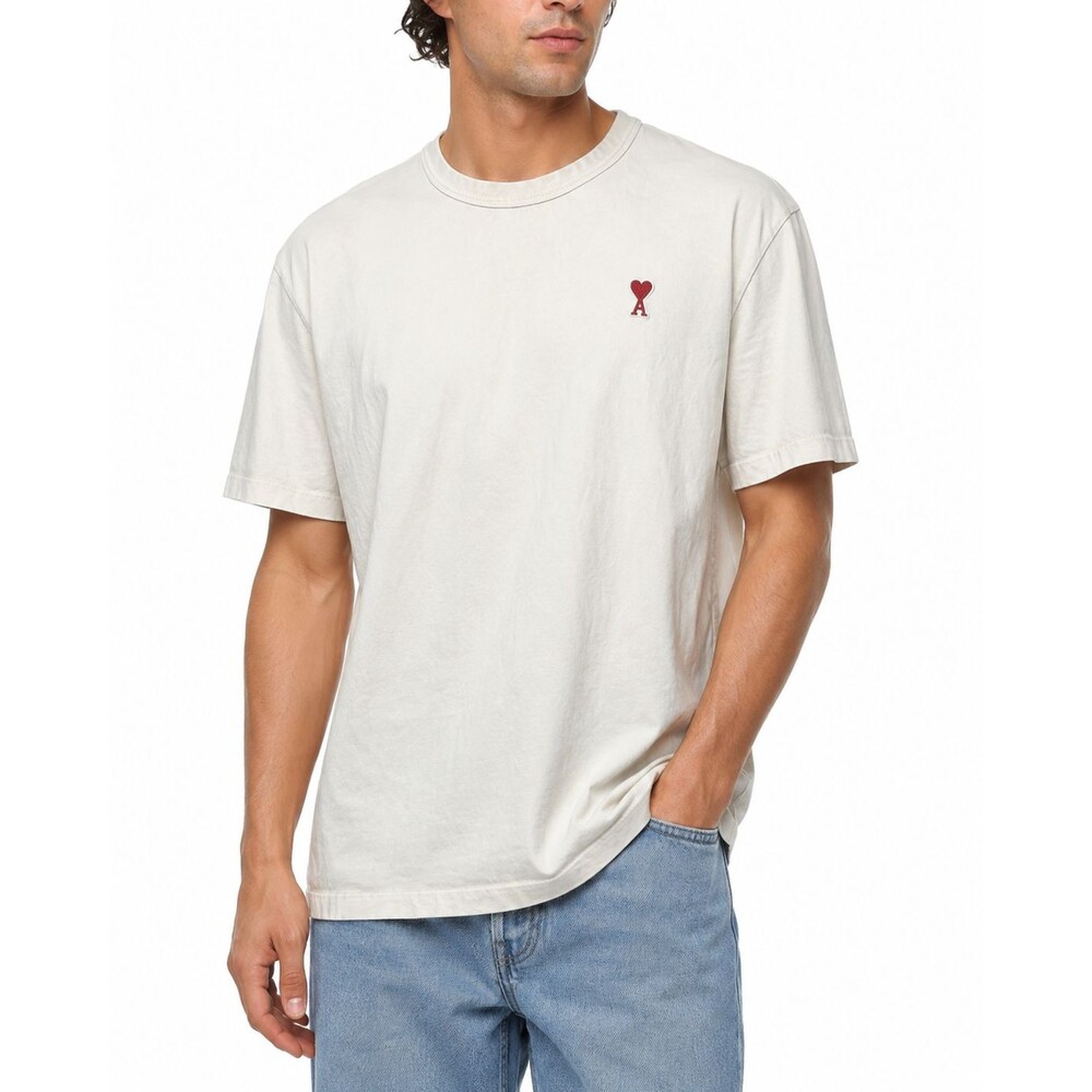 AMI Paris Ami de Coeur Heart Logo T Shirt XL Ivory Alexandre Mattiussi Unisex